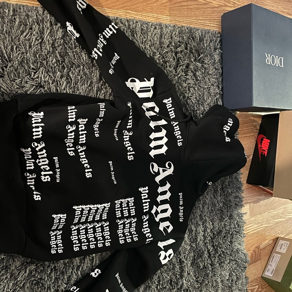 Palm angels all over logo hoodie